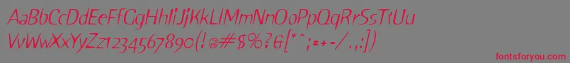 SniffItalic Font – Red Fonts on Gray Background