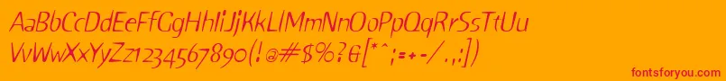 fuente SniffItalic – Fuentes Rojas Sobre Fondo Naranja