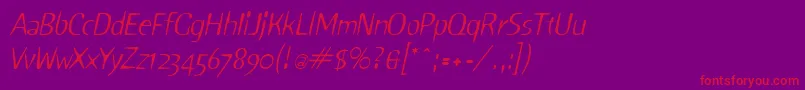 SniffItalic Font – Red Fonts on Purple Background