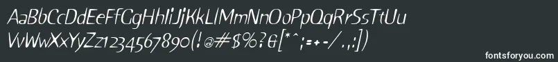 フォントSniffItalic – 白い文字