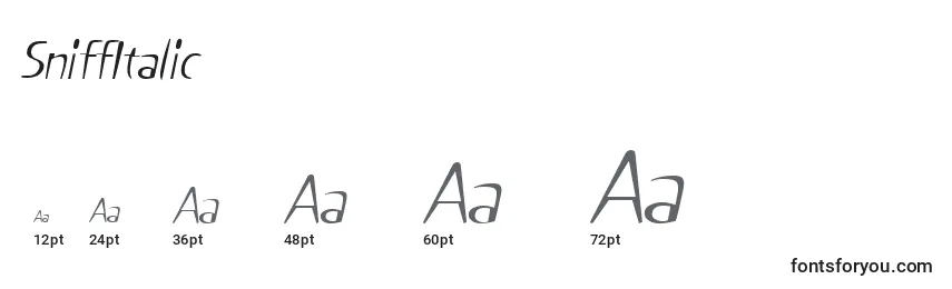 Größen der Schriftart SniffItalic