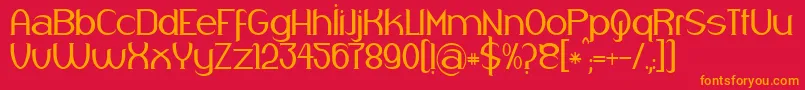 フォントRespingo – 赤い背景にオレンジの文字