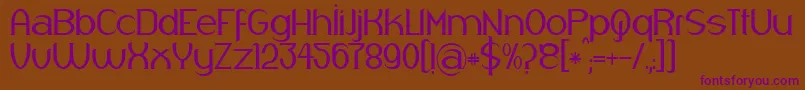 Respingo-Schriftart – Violette Schriften auf braunem Hintergrund