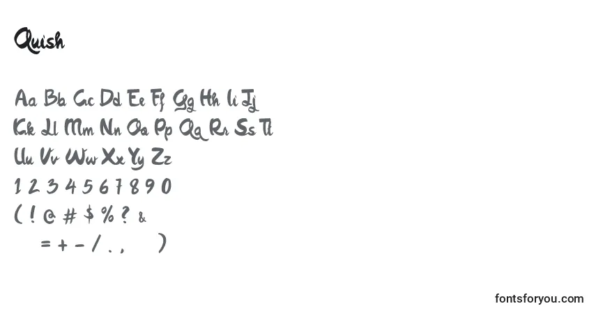 Fuente Quish - alfabeto, números, caracteres especiales