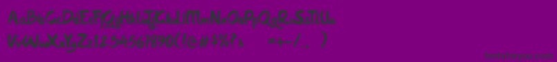 フォントQuish – 紫の背景に黒い文字