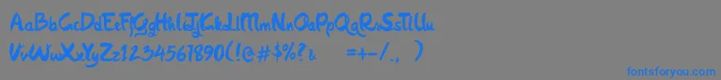 フォントQuish – 灰色の背景に青い文字