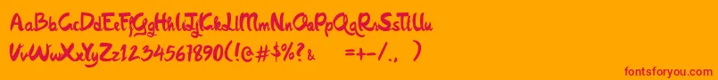 Quish Font – Red Fonts on Orange Background
