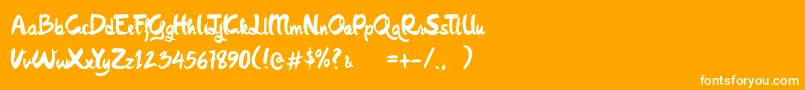 フォントQuish – オレンジの背景に白い文字