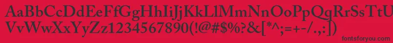 AcaslonproSemibold Font – Black Fonts on Red Background