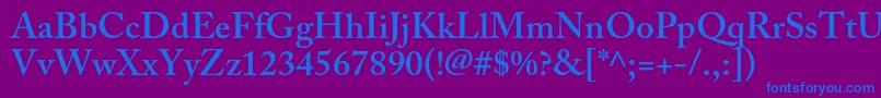 AcaslonproSemibold Font – Blue Fonts on Purple Background