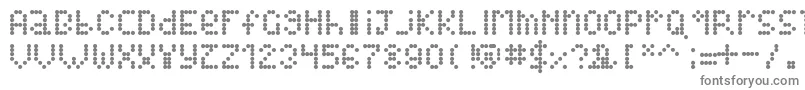 Alienss-fontti – harmaat kirjasimet valkoisella taustalla
