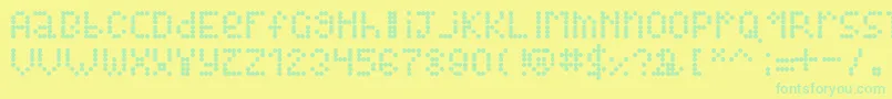 Alienss Font – Green Fonts on Yellow Background