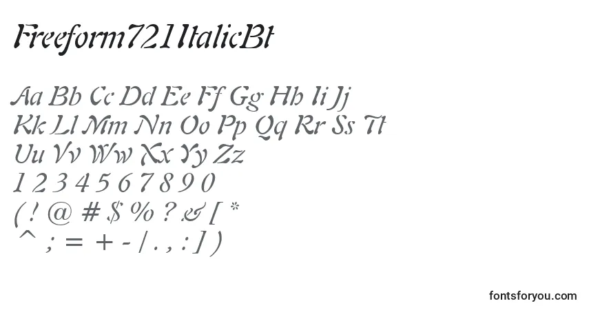 A fonte Freeform721ItalicBt – alfabeto, números, caracteres especiais