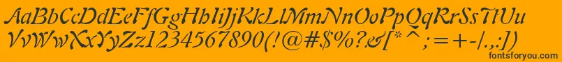 Freeform721ItalicBt-fontti – mustat fontit oranssilla taustalla