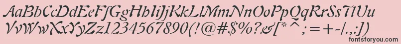 Freeform721ItalicBt-fontti – mustat fontit vaaleanpunaisella taustalla