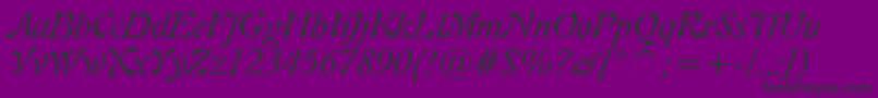 Freeform721ItalicBt-Schriftart – Schwarze Schriften auf violettem Hintergrund