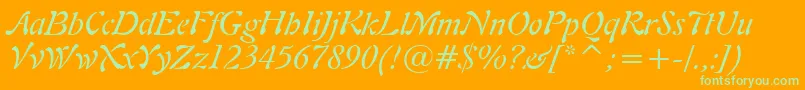 Freeform721ItalicBt Font – Green Fonts on Orange Background