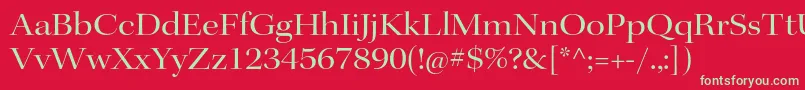 フォントKeplerstdExtdisp – 赤い背景に緑の文字