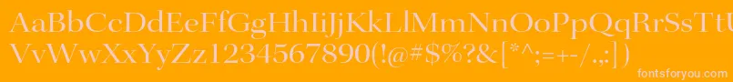 KeplerstdExtdisp-fontti – vaaleanpunaiset fontit oranssilla taustalla