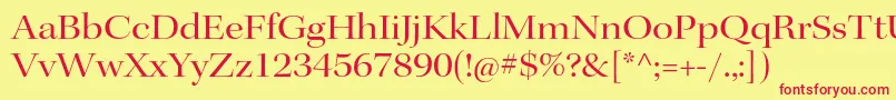 KeplerstdExtdisp Font – Red Fonts on Yellow Background