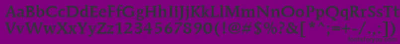 MendozaRomanItcMedium-Schriftart – Schwarze Schriften auf violettem Hintergrund