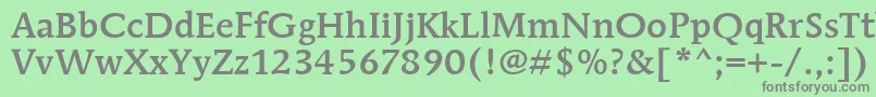 フォントMendozaRomanItcMedium – 緑の背景に灰色の文字