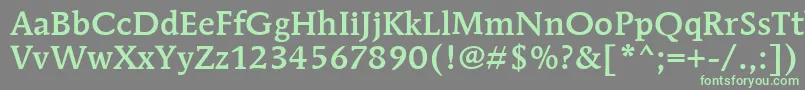フォントMendozaRomanItcMedium – 灰色の背景に緑のフォント