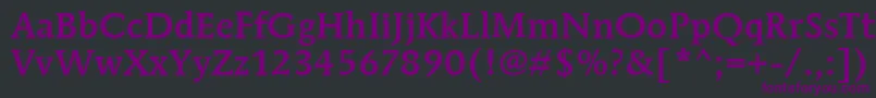 Czcionka MendozaRomanItcMedium – fioletowe czcionki na czarnym tle