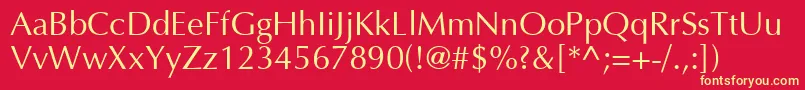 AgoptimacyrRoman Font – Yellow Fonts on Red Background