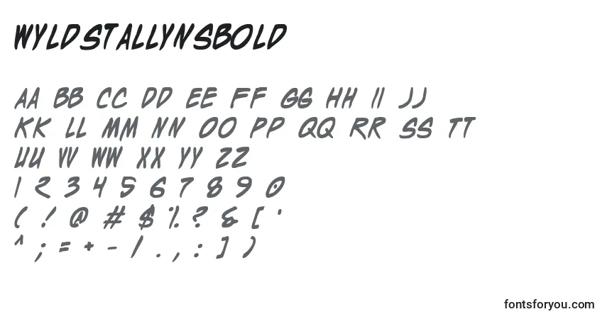 WyldStallynsBoldフォント–アルファベット、数字、特殊文字