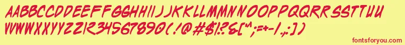 WyldStallynsBold Font – Red Fonts on Yellow Background