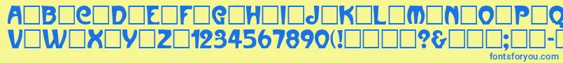 Parismetro Font – Blue Fonts on Yellow Background