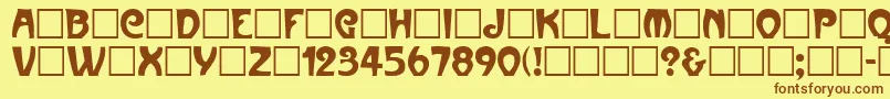 Parismetro Font – Brown Fonts on Yellow Background