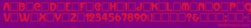 フォントParismetro – 紫の背景に赤い文字