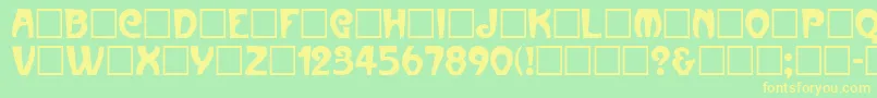 Parismetro Font – Yellow Fonts on Green Background