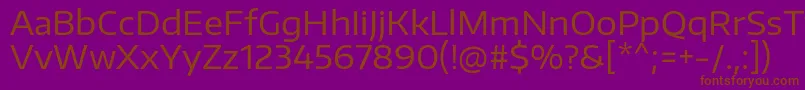 EncodesanswideRegular-fontti – ruskeat fontit violetilla taustalla