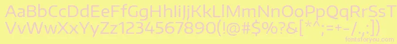 EncodesanswideRegular Font – Pink Fonts on Yellow Background