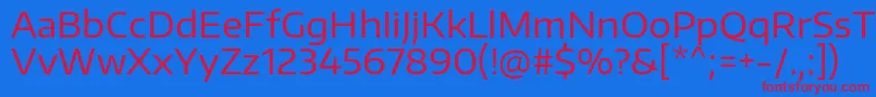 EncodesanswideRegular Font – Red Fonts on Blue Background