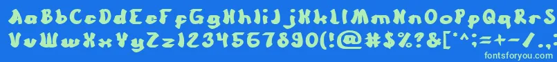 Шрифт CartoonBold – зелёные шрифты на синем фоне