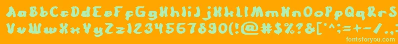 Police CartoonBold – polices vertes sur fond orange