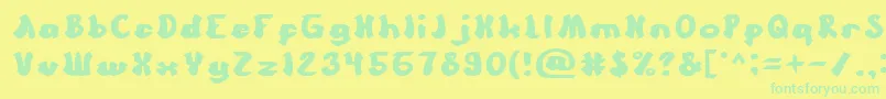 CartoonBold Font – Green Fonts on Yellow Background