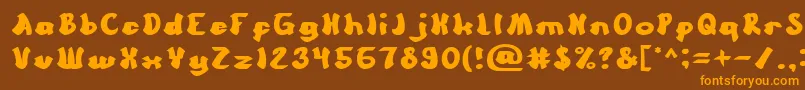 CartoonBold Font – Orange Fonts on Brown Background