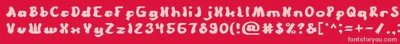 CartoonBold Font – Pink Fonts on Red Background