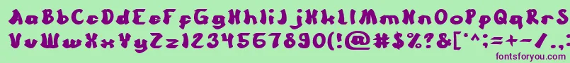 CartoonBold Font – Purple Fonts on Green Background