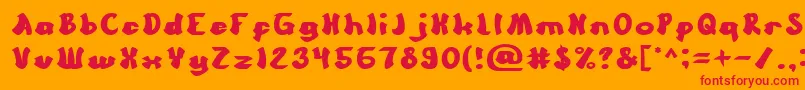 フォントCartoonBold – オレンジの背景に赤い文字