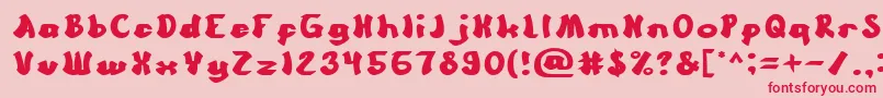CartoonBold Font – Red Fonts on Pink Background