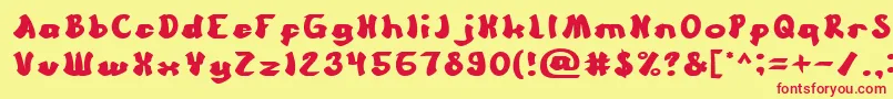 CartoonBold Font – Red Fonts on Yellow Background