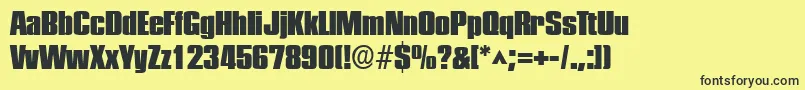 Więcej informacji o czcionce PlakettefiveRegular Czcionka PlakettefiveRegular – czarne czcionki na żółtym tle