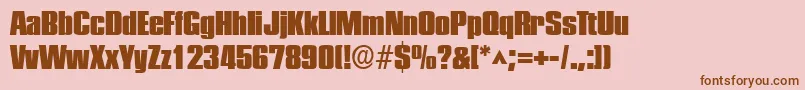 Fonte PlakettefiveRegular – fontes marrons em um fundo rosa