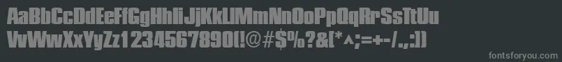 Czcionka PlakettefiveRegular – szare czcionki na czarnym tle